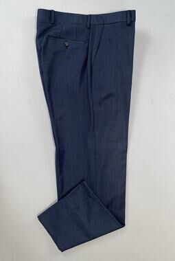 Linea Naturale Luxe Italy Flat Front Wool Dress Pants. Cobalt Birdseye, 31X30.5.